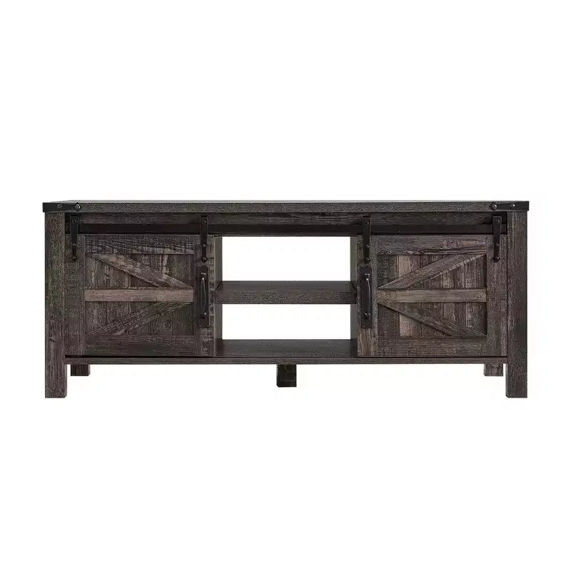 Table basse relevable SinCiDo 48 avec porte coulissante de grange et étagère réglable