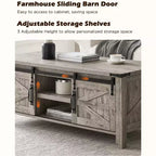 Table basse relevable SinCiDo 48 avec porte coulissante de grange et étagère réglable