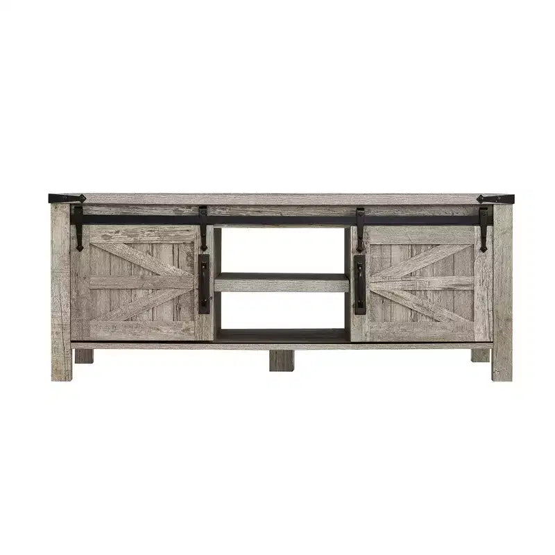Table basse relevable SinCiDo 48 avec porte coulissante de grange et étagère réglable