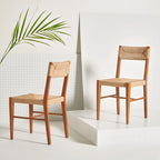 Chaises de salle à manger en rotin tressé (lot de 2) — 41,4 cm L x 54,1 cm P x 86,4 cm H