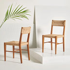 Chaises de salle à manger en rotin tressé (lot de 2) — 41,4 cm L x 54,1 cm P x 86,4 cm H