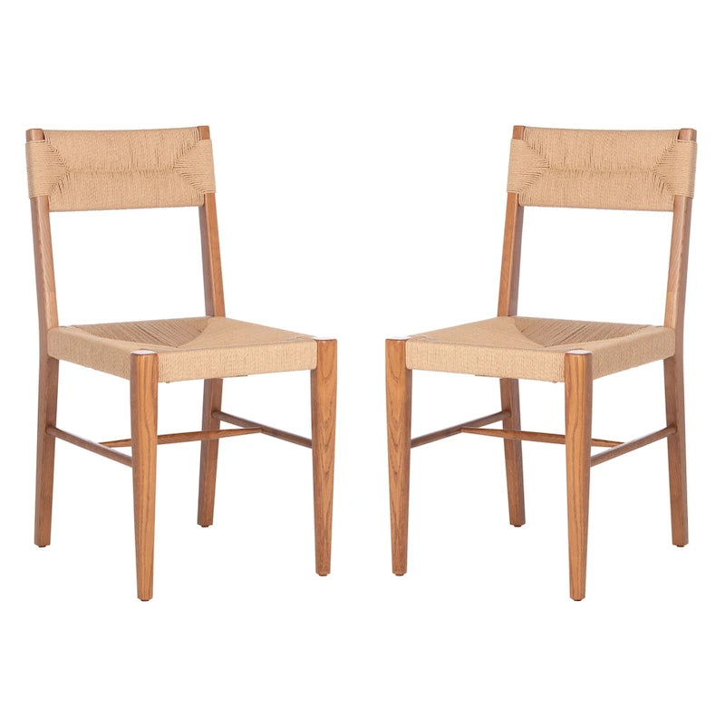 Chaises de salle à manger en rotin tressé (lot de 2) — 41,4 cm L x 54,1 cm P x 86,4 cm H