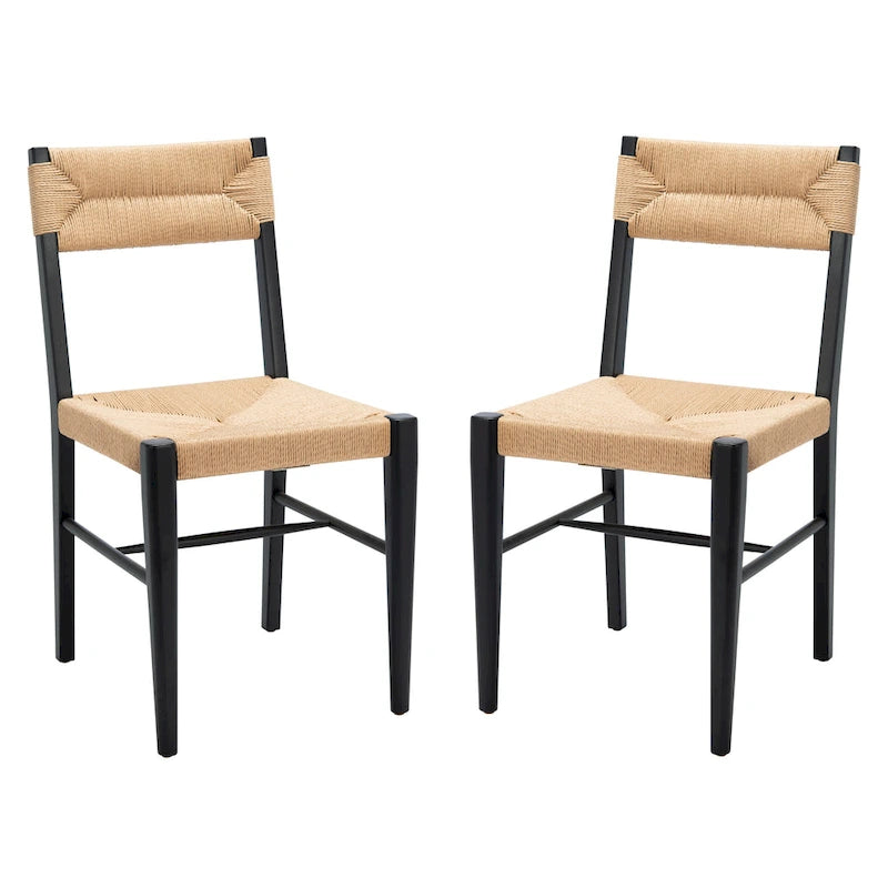 Chaises de salle à manger en rotin tressé (lot de 2) — 41,4 cm L x 54,1 cm P x 86,4 cm H