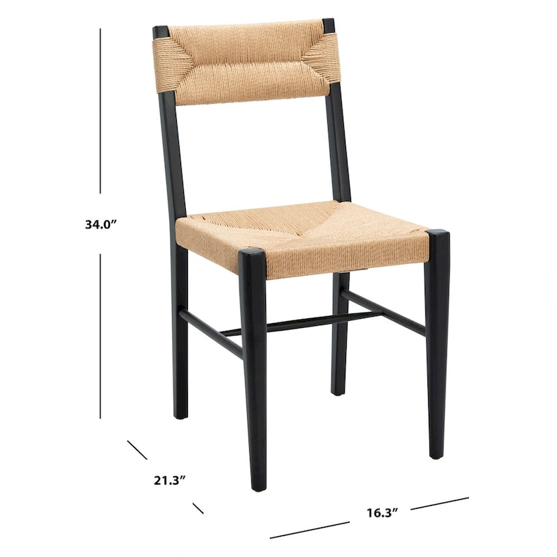 Chaises de salle à manger en rotin tressé (lot de 2) — 41,4 cm L x 54,1 cm P x 86,4 cm H