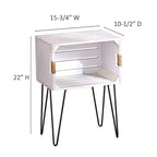 Table d'appoint en forme de caisse en bois rustique de la collection Lakeside avec poignées en jute