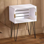 Table d'appoint en forme de caisse en bois rustique de la collection Lakeside avec poignées en jute