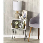 Table d'appoint en forme de caisse en bois rustique de la collection Lakeside avec poignées en jute