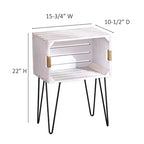Table d'appoint en forme de caisse en bois rustique de la collection Lakeside avec poignées en jute