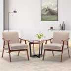 Fauteuil en Velours Accent, Chaises Modernes du Milieu du Siècle avec Dossier Ergonomique, Fauteuil de Lecture Individuel avec Cadre en Bois Massif pour Salon