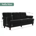 Hyleory 67.32 Causeuse capitonnée en chenille pour salon ou chambre