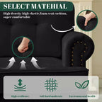 Hyleory 67.32 Causeuse capitonnée en chenille pour salon ou chambre
