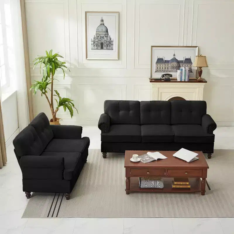 Hyleory 67.32 Causeuse capitonnée en chenille pour salon ou chambre