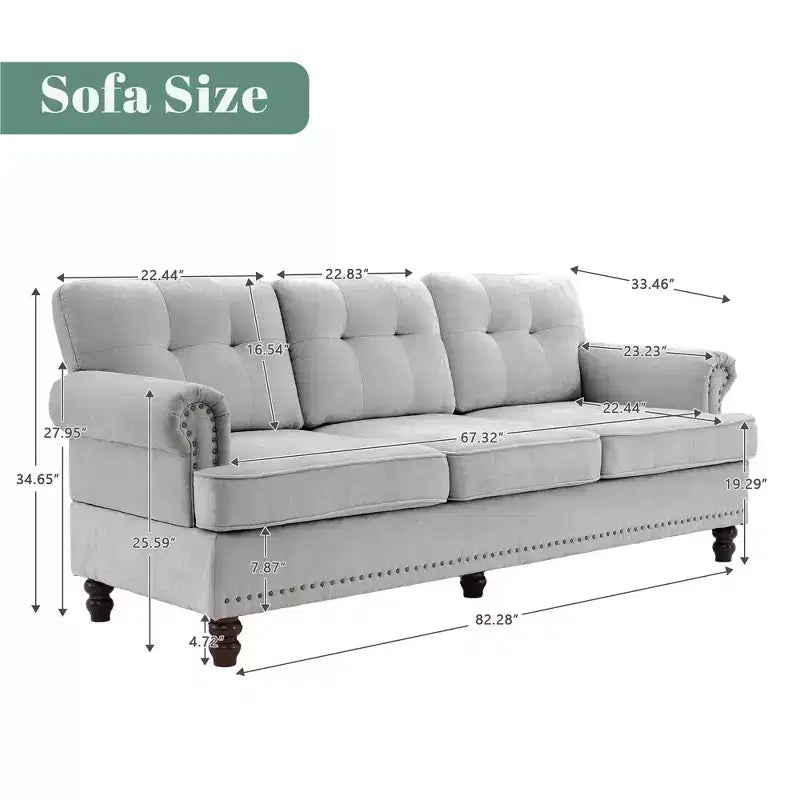 Hyleory 67.32 Causeuse capitonnée en chenille pour salon ou chambre