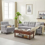 Hyleory 67.32 Causeuse capitonnée en chenille pour salon ou chambre