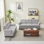 Hyleory 67.32 Causeuse capitonnée en chenille pour salon ou chambre