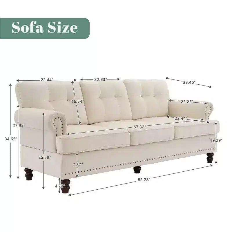 Hyleory 67.32 Causeuse capitonnée en chenille pour salon ou chambre