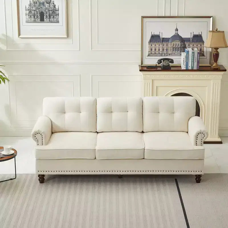 Hyleory 67.32 Causeuse capitonnée en chenille pour salon ou chambre