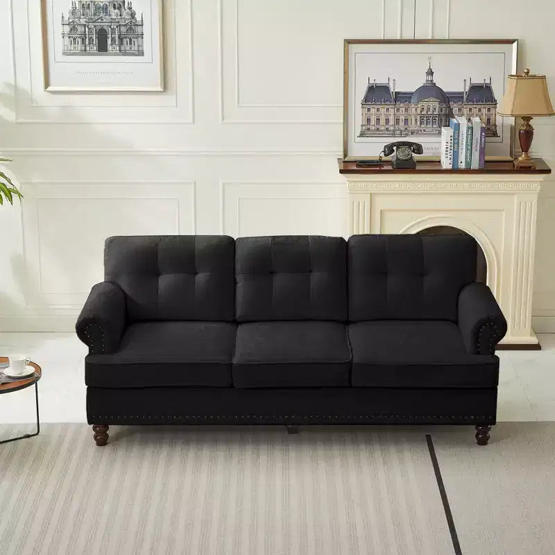 Hyleory 67.32 Causeuse capitonnée en chenille pour salon ou chambre