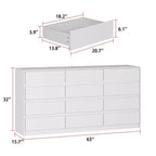 Commode Famapy moderne à 12 tiroirs, élégante.
