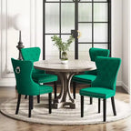 Chaises de salle à manger capitonnées en velours WestinTrends (lot de 4), vert foncé