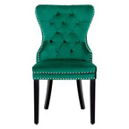 Chaises de salle à manger capitonnées en velours WestinTrends (lot de 4), vert foncé