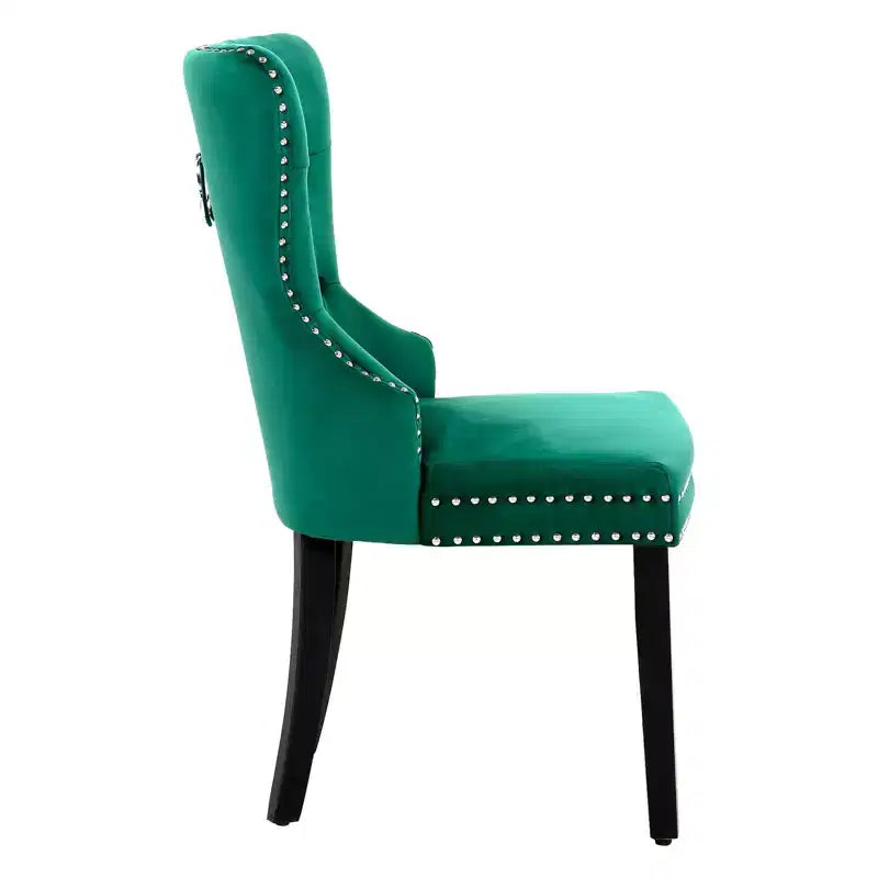 Chaises de salle à manger capitonnées en velours WestinTrends (lot de 4), vert foncé
