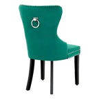 Chaises de salle à manger capitonnées en velours WestinTrends (lot de 4), vert foncé
