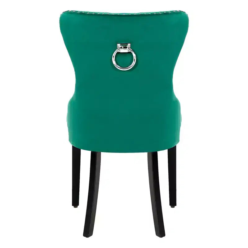 Chaises de salle à manger capitonnées en velours WestinTrends (lot de 4), vert foncé