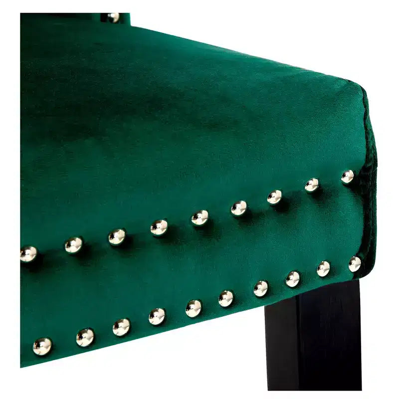 Chaises de salle à manger capitonnées en velours WestinTrends (lot de 4), vert foncé