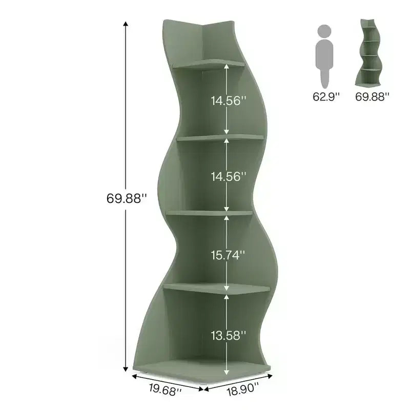 Étagères d'angle Lantine à 5 niveaux inspirées des herbes marines