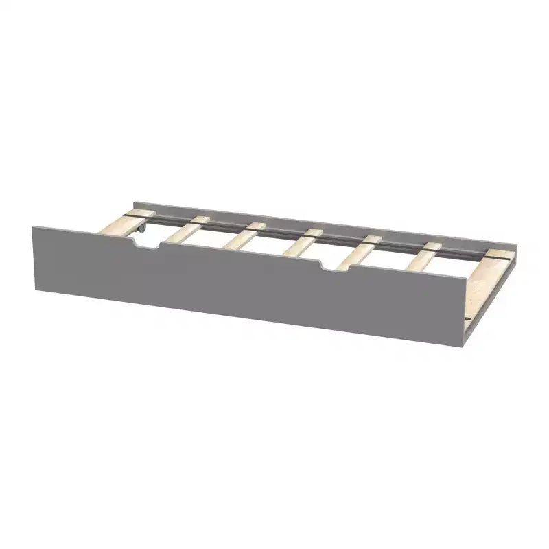Lit gigogne jumeau Plank+Beam avec sommier à lattes en 7 pièces et roulettes en caoutchouc