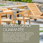 Chaise pliante de patio d'extérieur en teck naturel nordique avec accoudoirs - Beige