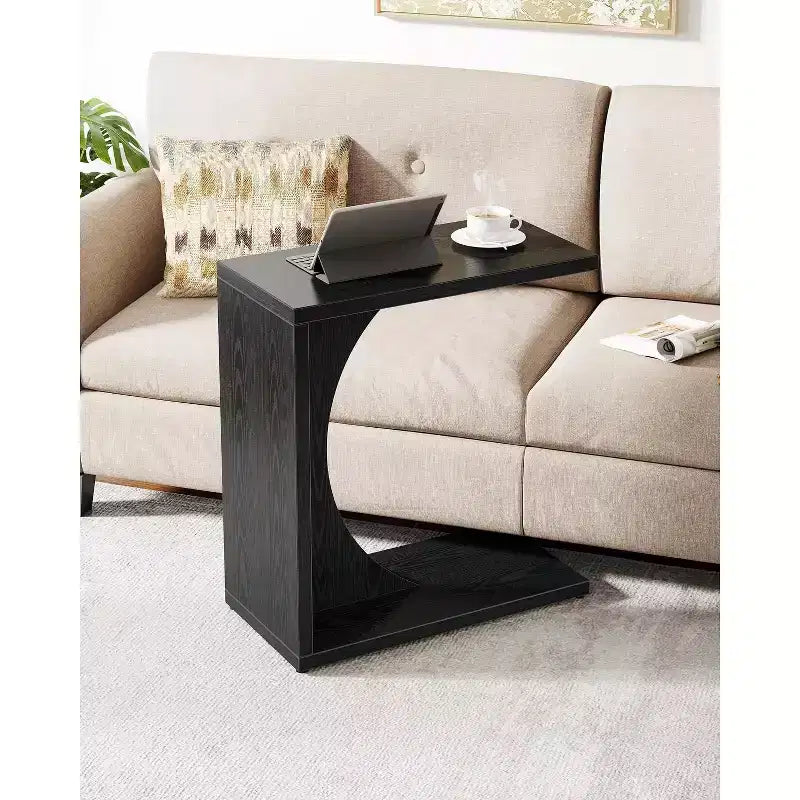 Table d'appoint en C Lantine, table de canapé pour petits espaces