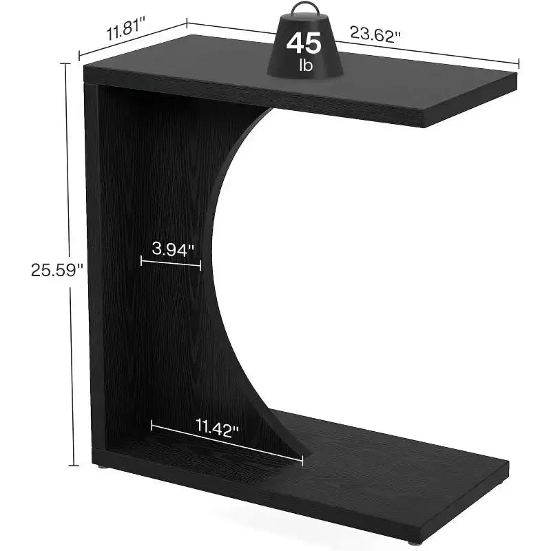 Table d'appoint en C Lantine, table de canapé pour petits espaces
