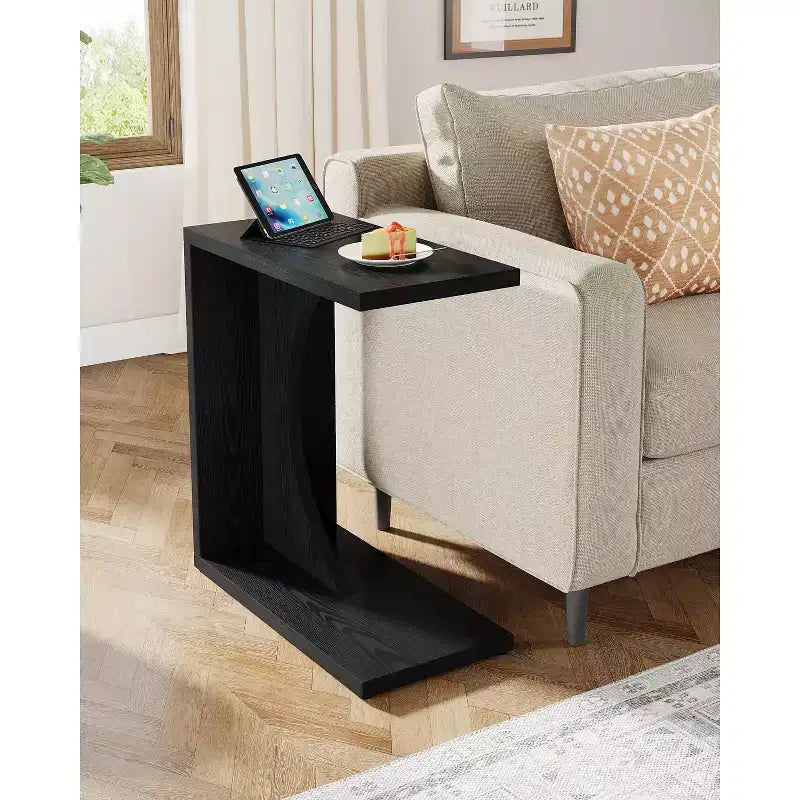 Table d'appoint en C Lantine, table de canapé pour petits espaces