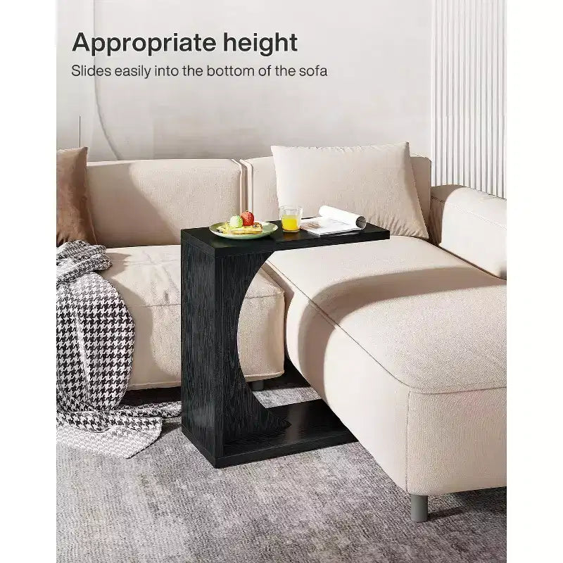 Table d'appoint en C Lantine, table de canapé pour petits espaces
