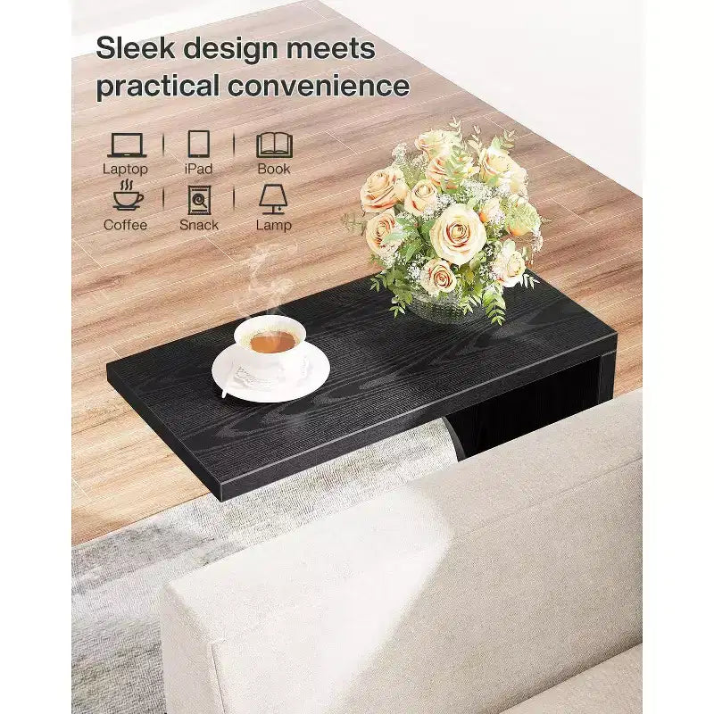 Table d'appoint en C Lantine, table de canapé pour petits espaces
