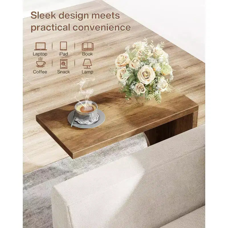 Table d'appoint en C Lantine, table de canapé pour petits espaces