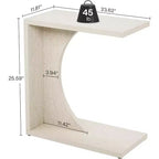 Table d'appoint en C Lantine, table de canapé pour petits espaces