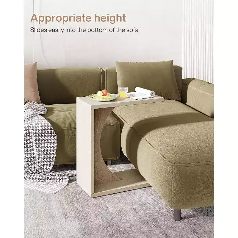 Table d'appoint en C Lantine, table de canapé pour petits espaces