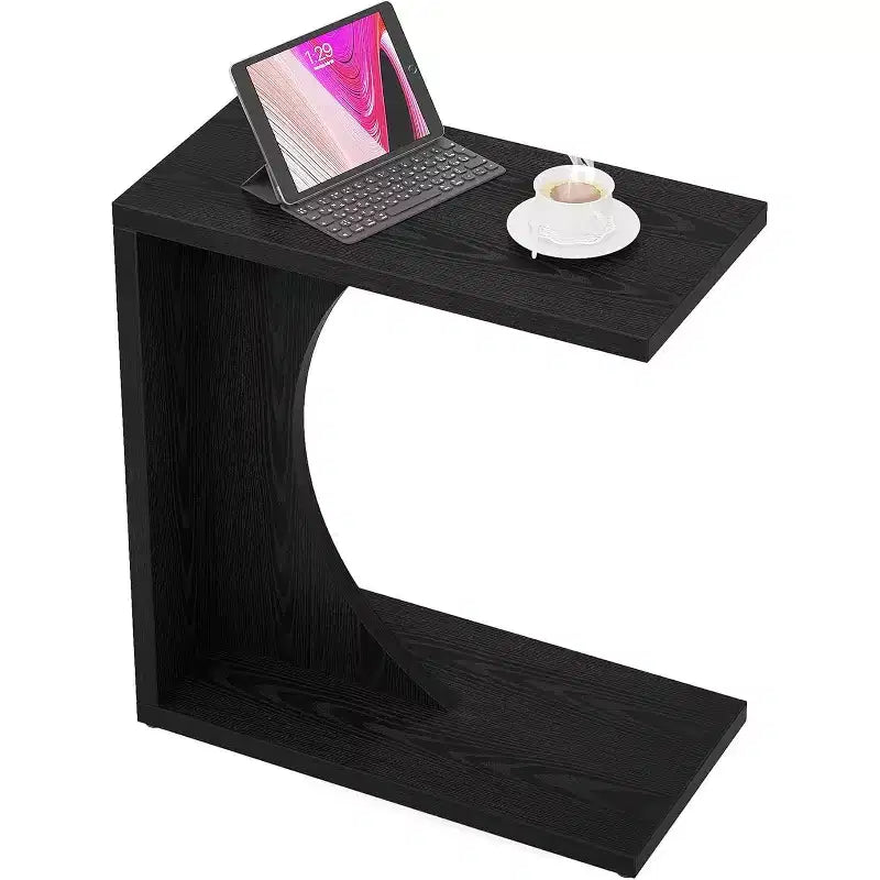 Table d'appoint en C Lantine, table de canapé pour petits espaces