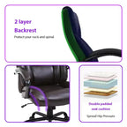 Chaise de bureau de massage FDW avec support lombaire, accoudoirs réglables, fonction pivotante, en cuir PU, capacité de charge 227 kg