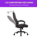 Chaise de bureau de massage FDW avec support lombaire, accoudoirs réglables, fonction pivotante, en cuir PU, capacité de charge 227 kg