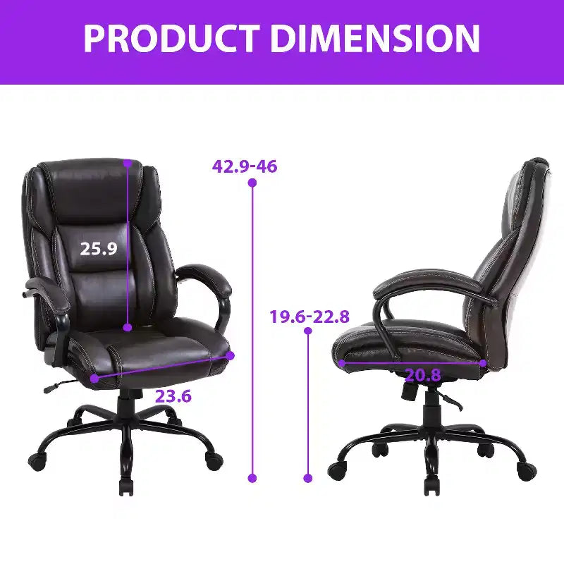 Chaise de bureau de massage FDW avec support lombaire, accoudoirs réglables, fonction pivotante, en cuir PU, capacité de charge 227 kg