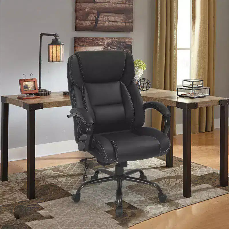 Chaise de bureau de massage FDW avec support lombaire, accoudoirs réglables, fonction pivotante, en cuir PU, capacité de charge 227 kg