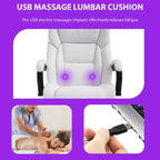 Chaise de bureau de massage FDW avec support lombaire, accoudoirs réglables, fonction pivotante, en cuir PU, capacité de charge 227 kg