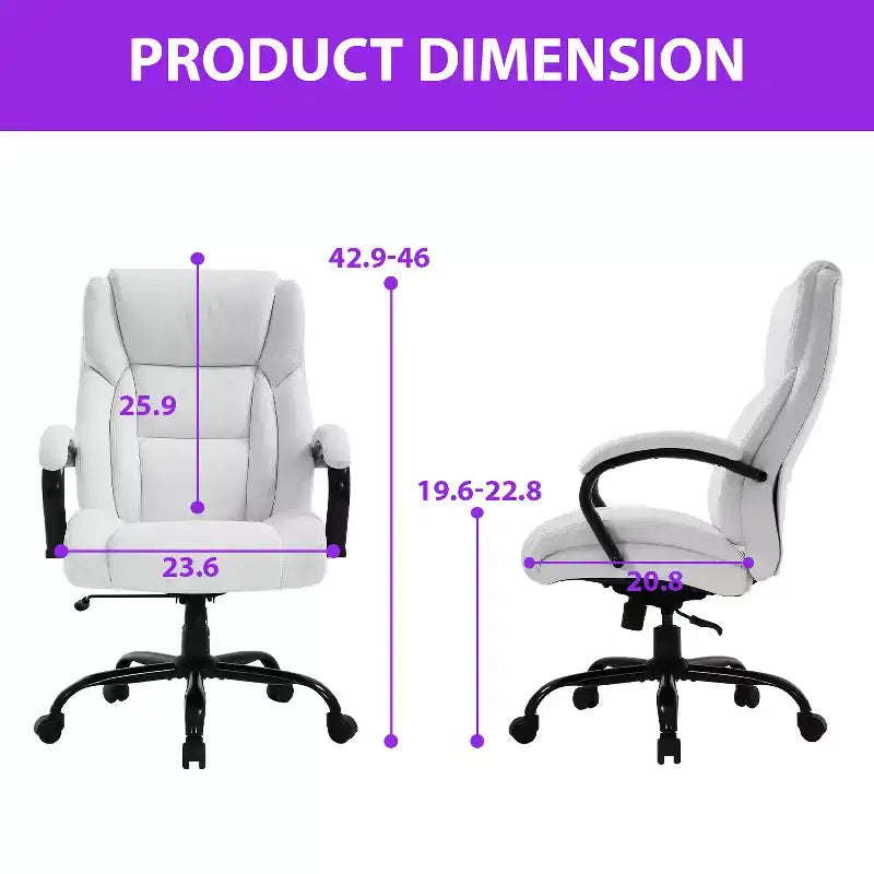 Chaise de bureau de massage FDW avec support lombaire, accoudoirs réglables, fonction pivotante, en cuir PU, capacité de charge 227 kg