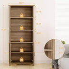 Bibliothèque et étagères de style fermier avec portes, étagère de rangement à 5 niveaux, étagères en bois