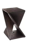 Tabouret torsadé de douche et de bain en teck nordique foncé - Marron foncé