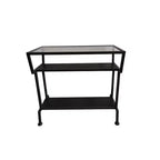 Kings Brand Furniture | Table d'appoint avec étagères de rangement, noire